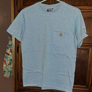 Womens Carhartt Light Blue Crew Neck Short Sleeve Tee